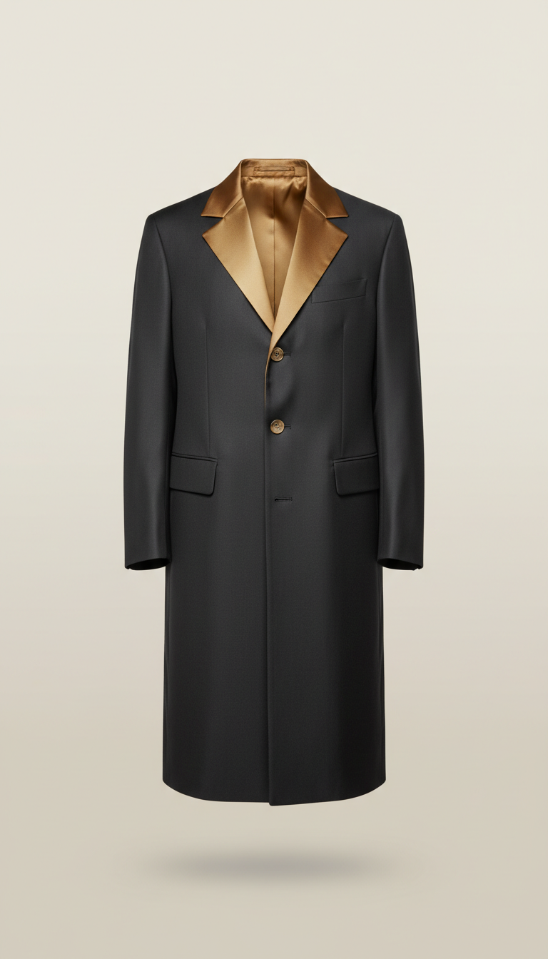 Silk-lined tailored overcoat